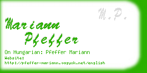 mariann pfeffer business card